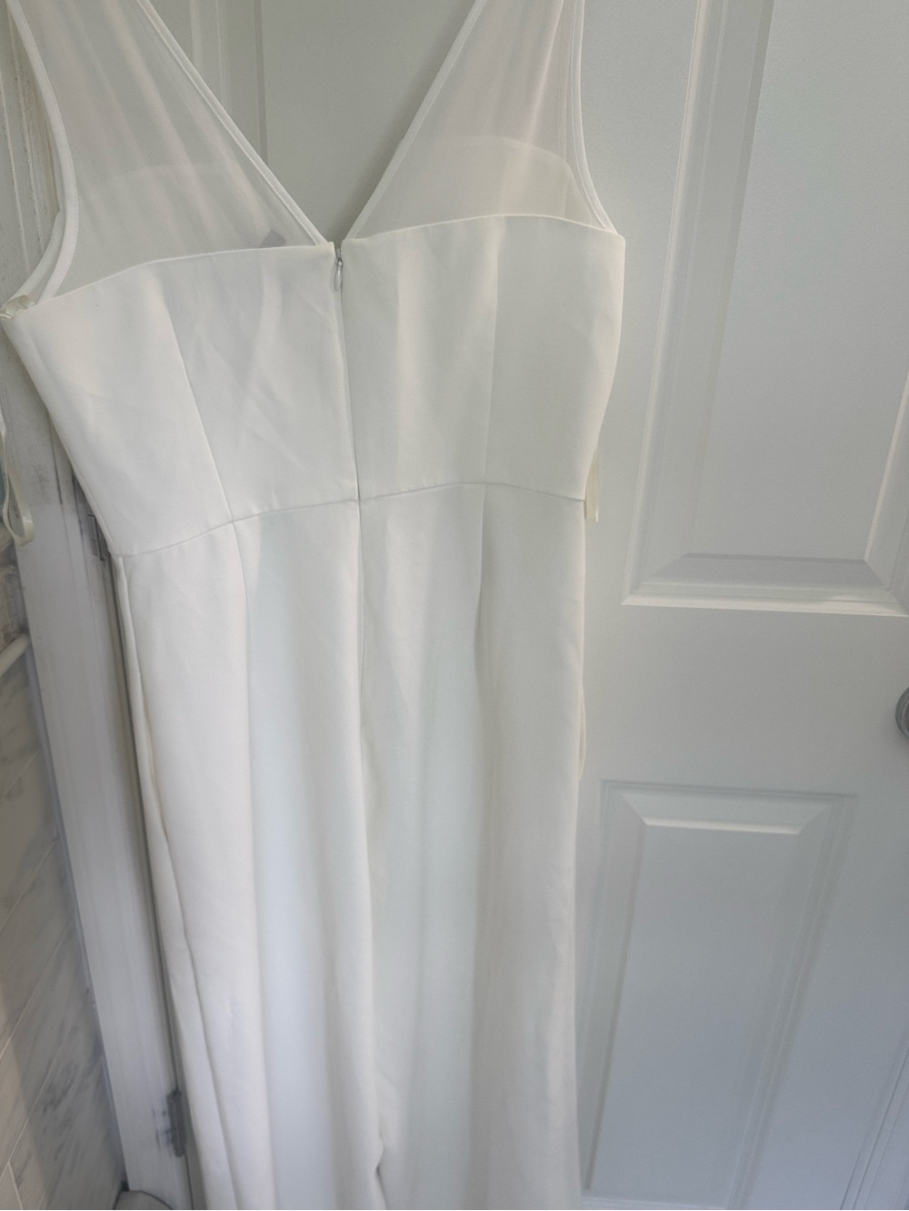BCBGMaxAzria White V-Neck Jumpsuit- NWT M - Picture 8 of 13